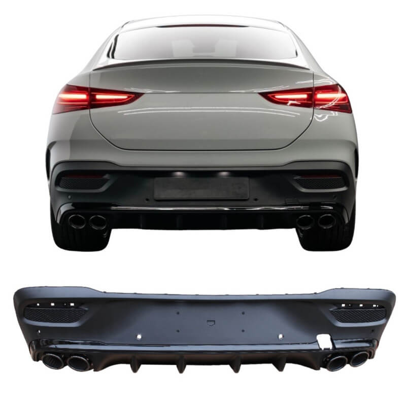 Diffuser compatible with Mercedes GLE coupe C167 black round