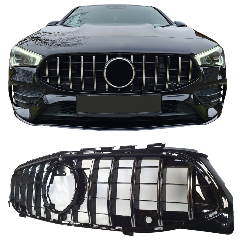 Kühlergrill kompatibel mit mercedes-benz w118 cla-Klasse schwarz chrom mit Frontkamera Kühlergrill kompatibel mit mercedes-benz w118 cla-Klasse schwarz chrom mit Frontkamera
