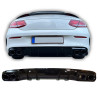 Diffuseur compatible avec Mercedes C coupé cabriolet C205 A205 AMG line double embouts d'échappement ronds noirs