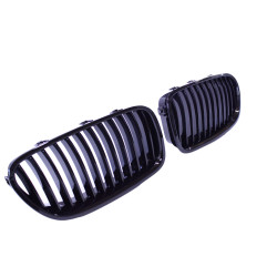 Grill kidneys compatible with BMW 5 Series F10 F11 glossy black single bars