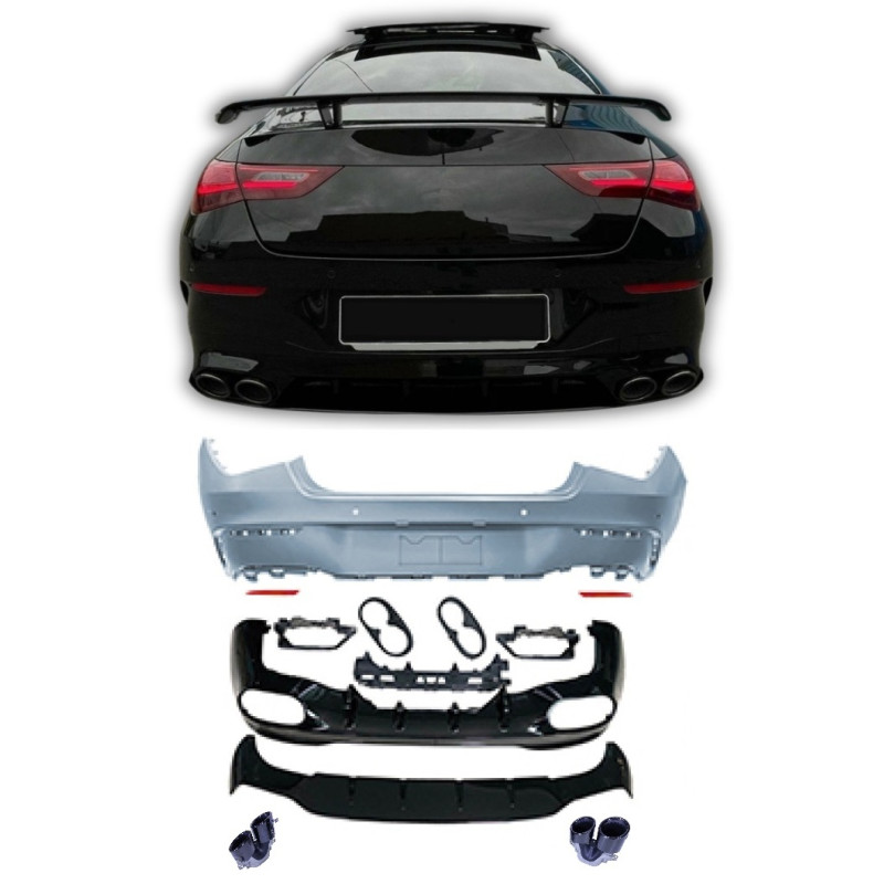 Heckstoßstange mit Diffusor kompatibel mit Mercedes CLA C118 mit PDC