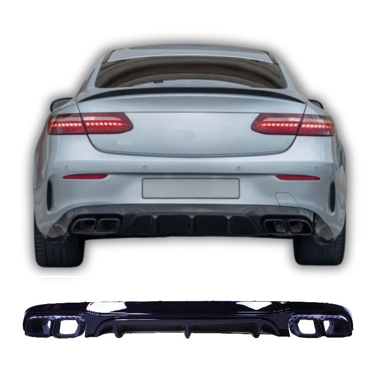 Diffusor kompatibel mit Mercedes E Coupé Cabrio C238 A238 Auspuffendrohre schwarz glänzend Diffusor kompatibel mit Mercedes E Coupé Cabrio C238 A238 Auspuffendrohre schwarz glänzend