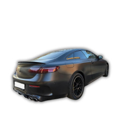 Diffusor schwarz glänzend mit silbernen Rand kompatibel mit Mercedes E Coupé C238 A238 Chrom runde Auspuffspitzen