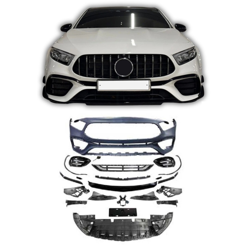 Voorbumper compatibel met Mercedes A klasse W177 V177 hatchback en sedan Voorbumper compatibel met Mercedes A klasse W177 V177 hatchback en sedan