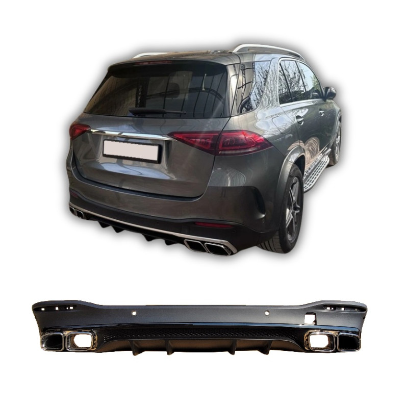 Diffuser for Mercedes GLE W167 2019+ with double chrome exhaust tips Diffuser for Mercedes GLE W167 2019+ with double chrome exhaust tips