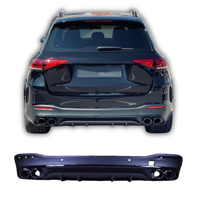 Diffuser for Mercedes GLE W167 2019+ black round exhaust tips Diffuser for Mercedes GLE W167 2019+ black round exhaust tips