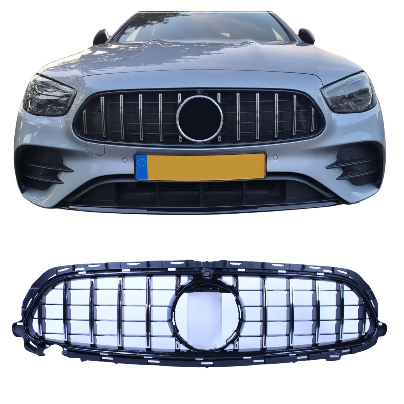 Grill Chrom mit Frontkamera kompatibel mit Mercedes E W213 S213 A238 C238 Facelift mit AMG Line Paket Grill Chrom mit Frontkamera kompatibel mit Mercedes E W213 S213 A238 C238 Facelift mit AMG Line Paket