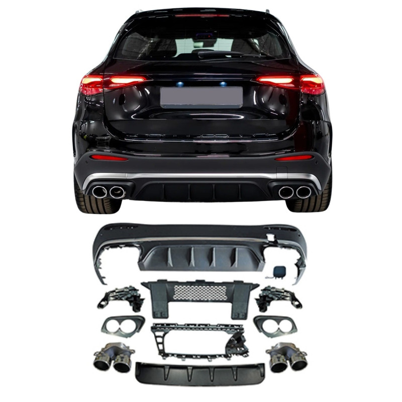 Diffuseur compatible avec les pots d'échappement ronds chromés de la Mercedes GLC X254