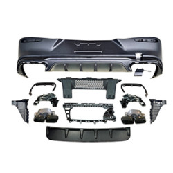 Diffusor kompatibel mit Mercedes GLC Coupe C254 schwarz quadratische Auspuffrohre