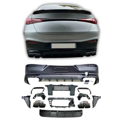 Diffusor kompatibel mit Mercedes GLC Coupe C254 schwarz quadratische Auspuffrohre