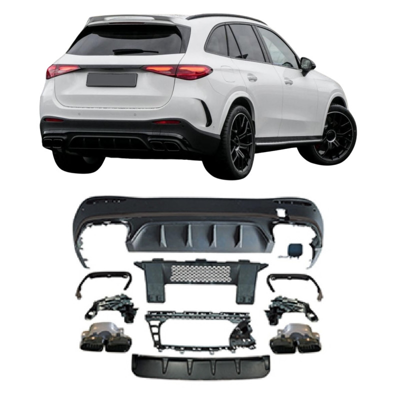 Diffusor passend bij Mercedes GLC 63 AMG SUV X254 zwart
