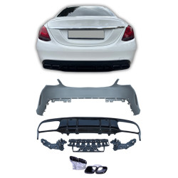 Heckstoßstange mit Diffusor passend für Mercedes C-Klasse W205 Facelift