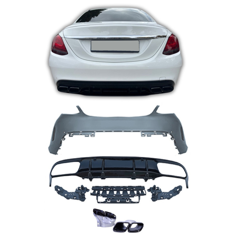 Heckstoßstange mit Diffusor passend für Mercedes C-Klasse W205 Facelift Heckstoßstange mit Diffusor passend für Mercedes C-Klasse W205 Facelift
