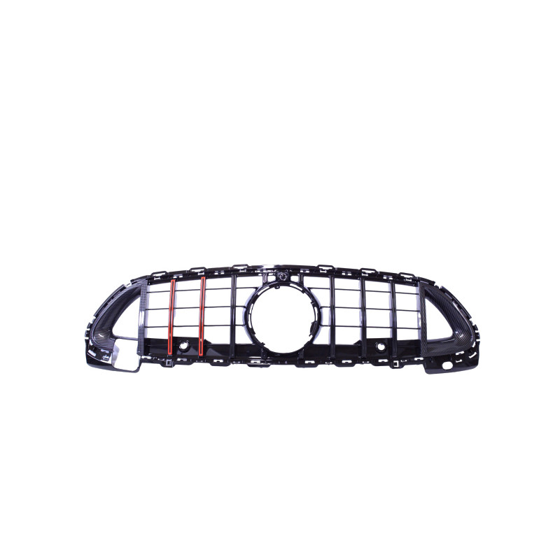 Grill compatible with Mercedes C Class W206 Sedan AMG-Line Carbon Look + Red Strips Grill compatible with Mercedes C Class W206 Sedan AMG-Line Carbon Look + Red Strips