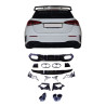 Diffuser for Mercedes A class W177 hatchback 2019+ double black round exhaust tips