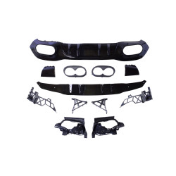 Diffuser for Mercedes A class W177 hatchback 2019+ dual chrome round exhaust tips