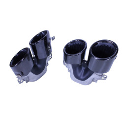Diffuser for Mercedes CLA C118 X118 W118 AMG line double black exhaust pipes round