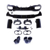 Diffuser for Mercedes CLA C118 X118 W118 AMG line double black exhaust pipes round