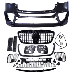 Bumper voorbumper compatibel met Mercedes-Benz Sprinter W907 2019+ zwarte grill