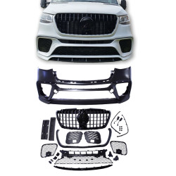 Bumper voorbumper compatibel met Mercedes-Benz Sprinter W907 2019+ zwarte grill