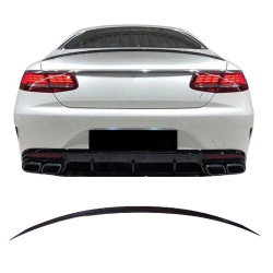 Trunk spoiler compatible with Mercedes S Class C217 Coupe Cabrio gloss black