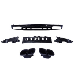 Diffuser with black exhaust tips for Mercedes W205 C-Class saloon and estate