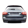 Diffuser with chrome exhaust tips for Mercedes W205 C-Class saloon and estate