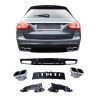 Diffuser with chrome exhaust tips for Mercedes W205 C-Class saloon and estate