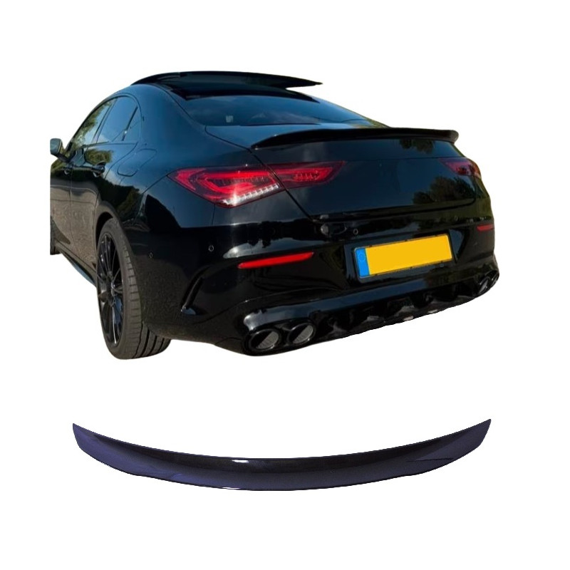 Trunk spoiler compatible with Mercedes CLA C118 Sedan gloss black metallic