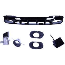 Diffuser compatible with Mercedes CLA C118 X118 W118 AMG line black exhaust pipes round