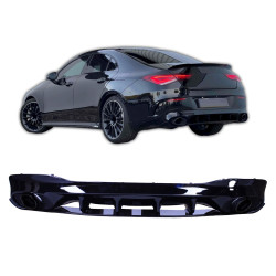 Diffuser compatible with Mercedes CLA C118 X118 W118 AMG line black exhaust pipes round