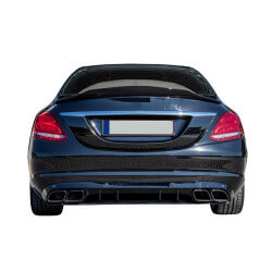Diffuser with glossy black exhaust pipes for Mercedes C class W205 without AMG line