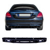 Diffuser with glossy black exhaust pipes for Mercedes C class W205 without AMG line