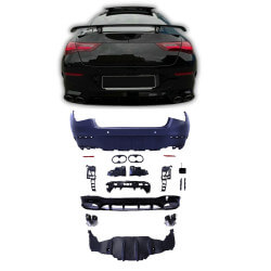 Pare-chocs arrière avec diffuseur compatible avec Mercedes CLA C118 avec PDC