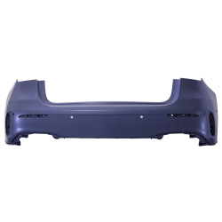 Rear bumper with diffuser matching Mercedes A-Class W177 Hatchback with black exhaust trim pieces
