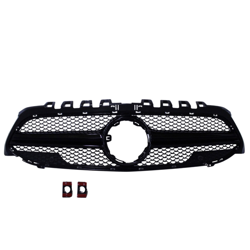 Grille compatibel met Mercedes A-klasse W177 V177 zwart (zonder camera)