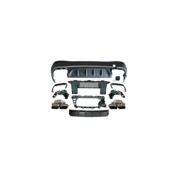 Diffuser compatible with Mercedes GLC SUV X254 chrome square exhaust pipes