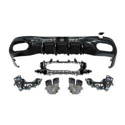 Diffusor für Mercedes CLE C236 A236 schwarz glänzend runde Auspuffblenden