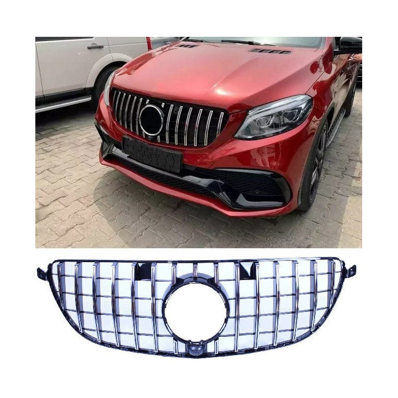 Grill compatible with mercedes-benz gle 63 amg (s) w166 c292 gle coupe black with chrome Grill compatible with mercedes-benz gle 63 amg (s) w166 c292 gle coupe black with chrome